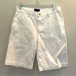 NWT Polo Ralph Lauren Boys 20 Shorts Chino Cotton White Bermuda Flat Front Pony